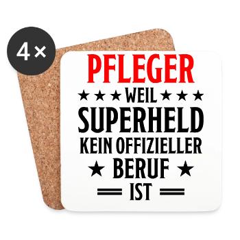 Pfleger Pflege Fun Lustiger Spruch Krank Geschenk - Untersetzer (4er-Set) - Weiß - Vorne