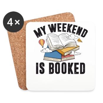 My Weekend Is Booked Gift for Him - Dessous de verre (lot de 4) - blanc - Devant