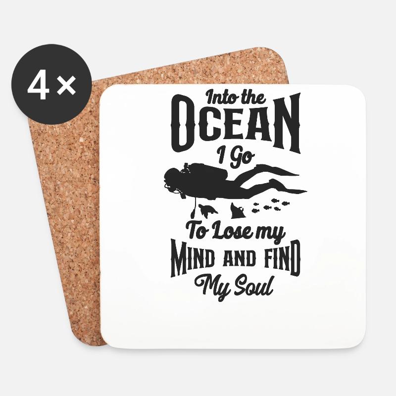 Scuba Diving Diver Into The Ocean - Untersetzer (4er-Set) - Weiß