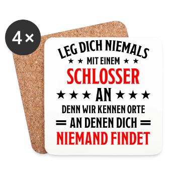 Schlosser Lustiger Spruch Beruf Schloss Geschenk - Untersetzer (4er-Set) - Weiß - Vorne
