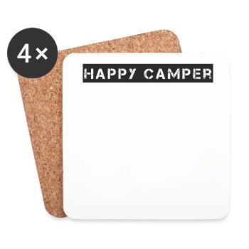 Camping - Happy Camper - Coasters (set of 4) - white - Front