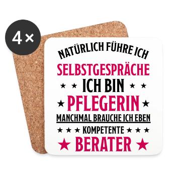 Pflegerin Pflege Lustiger Spruch Krank Geschenk - Untersetzer (4er-Set) - Weiß - Vorne