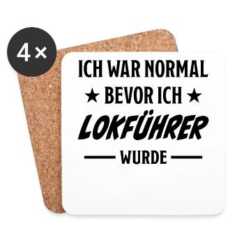 Lokführer Lustig Spruch Eisenbahn Zug Fun Geschenk - Untersetzer (4er-Set) - Weiß - Vorne