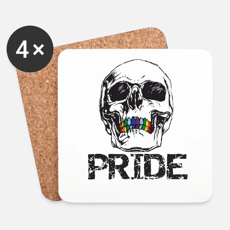 pride skull - Untersetzer (4er-Set) - Weiß