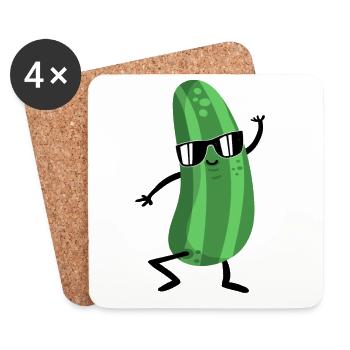 Pickles Male - Funny Cucumber - Coasters (set of 4) - white - Front