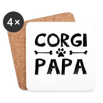 Corgi dad - Coasters (set of 4) - white - Front
