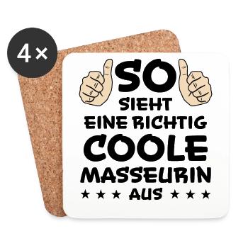 Masseurin Massage Beruf Lustiger Spruch Geschenk - Untersetzer (4er-Set) - Weiß - Vorne