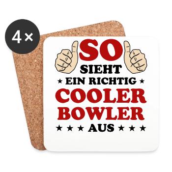 Bowling Lustiger Spruch Bowler Sprüche Geschenk - Untersetzer (4er-Set) - Weiß - Vorne