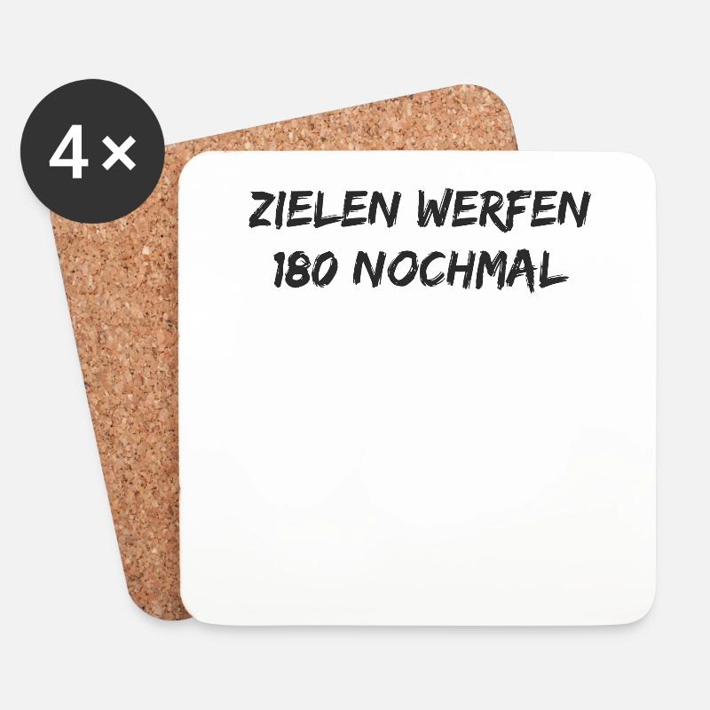 Dart - Zielen Werfen 180 Nochmal - Untersetzer (4er-Set) - Weiß