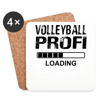 Beachvolleyball Volleyballer - Volleyball Profi - Untersetzer (4er-Set) - Weiß - Vorne