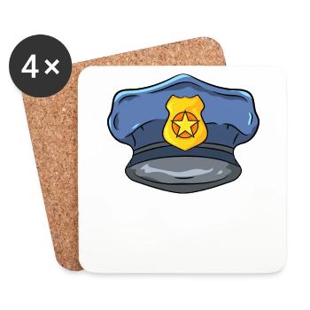 Policeman Police - Coasters (set of 4) - white - Front
