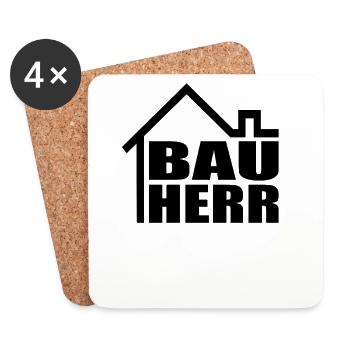 Bauherr Hausbau Bauherren Richtfest Haus Bauherr - Untersetzer (4er-Set) - Weiß - Vorne