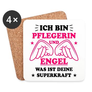 Pflegerin Pflege Lustiger Spruch Krank Geschenk - Untersetzer (4er-Set) - Weiß - Vorne