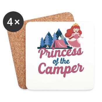 Camping Family Tent Cute Princess - Untersetzer (4er-Set) - Weiß - Vorne
