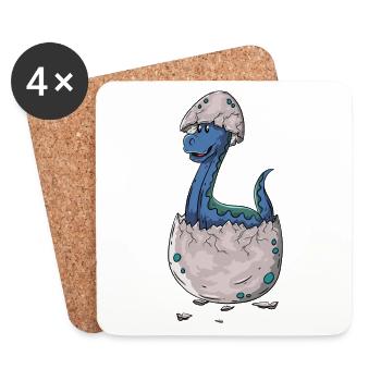 Dinosaures - Dessous de verre (lot de 4) - blanc - Devant