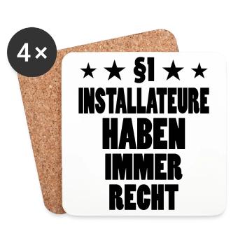 Installateur Lustiger Spruch Heizung Job Geschenk - Untersetzer (4er-Set) - Weiß - Vorne