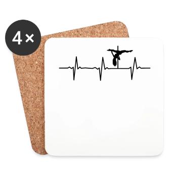 Pole Dance Heartbeat - Pole Dancing Girl - Coasters (set of 4) - white - Front
