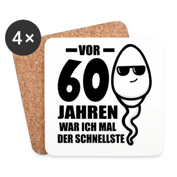 60. Geburtstag 60. Jahrestag 60 Jahre 60. Jubiläum - Untersetzer (4er-Set) - Weiß - Vorne