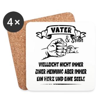 Vater und Sohn - Untersetzer (4er-Set) - Weiß - Vorne