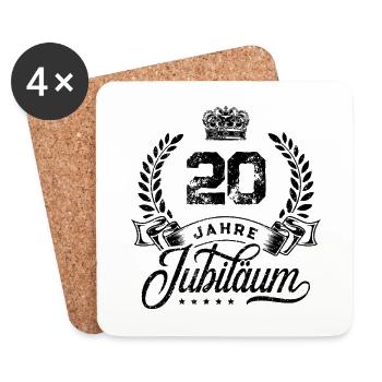 20 Zahl Kranz - Untersetzer (4er-Set) - Weiß - Vorne