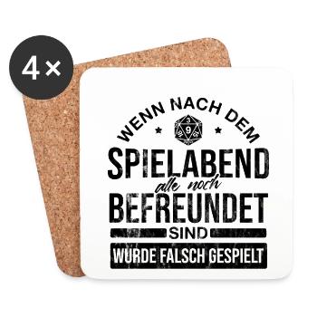 Brettspiele Brettspiel Spieleabend - Untersetzer (4er-Set) - Weiß - Vorne