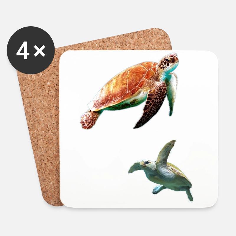Schildkröten Schildkröte im Meer - Untersetzer (4er-Set) - Weiß