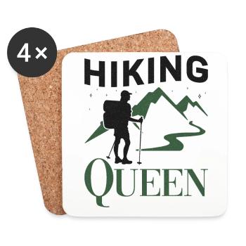 Female Hiker Girl Hiking Queen - Untersetzer (4er-Set) - Weiß - Vorne