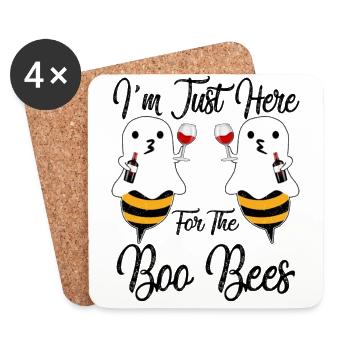 Halloween I’m Just Here For The Boo Bees T Shirt - Dessous de verre (lot de 4) - blanc - Devant