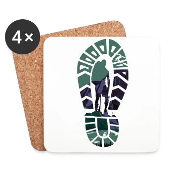 Hiker Shoeprint Hiking - Coasters (set of 4) - white - Front