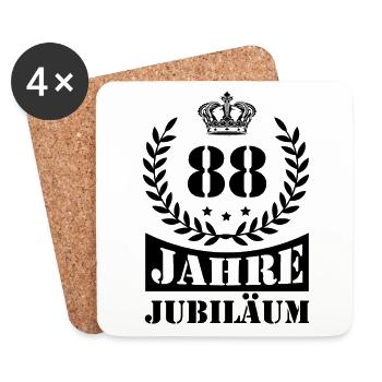 88 Zahl Kranz - Untersetzer (4er-Set) - Weiß - Vorne