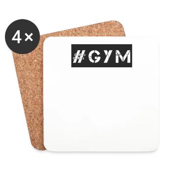 Fitness - #Gym - Dessous de verre (lot de 4) - blanc - Devant