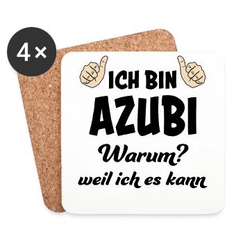 Azubi Witz Spruch Lehrling Auszubildende Geschenk - Untersetzer (4er-Set) - Weiß - Vorne