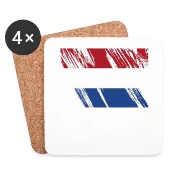 Netherlands Flag - Coasters (set of 4) - white - Front