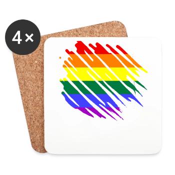 LGBT Rainbow Flag - Coasters (set of 4) - white - Front