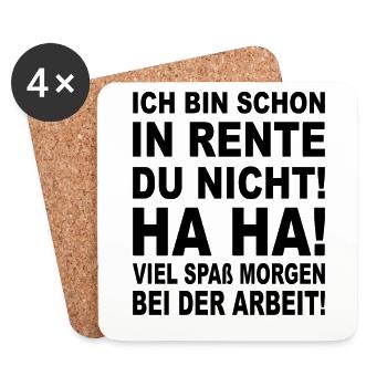 Rentner Spruch Pension Pensionist Ruhestand Rente - Untersetzer (4er-Set) - Weiß - Vorne
