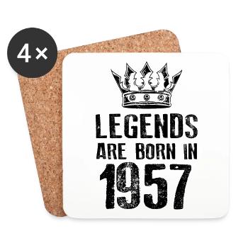 1957 legends born in - Dessous de verre (lot de 4) - blanc - Devant