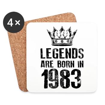 1983 legends born in - Dessous de verre (lot de 4) - blanc - Devant