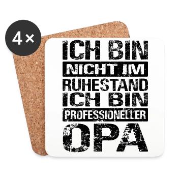 Rentner Renteneintritt Pension Opa Ruhestand Rente - Untersetzer (4er-Set) - Weiß - Vorne