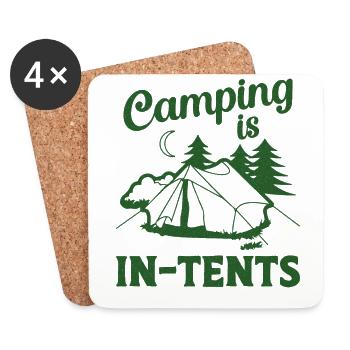 Camping Is In-tents Tent - Untersetzer (4er-Set) - Weiß - Vorne