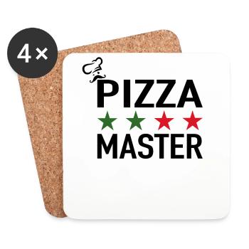 Pizza Master Pizza Chefkoch Italienische Pizza - Untersetzer (4er-Set) - Weiß - Vorne