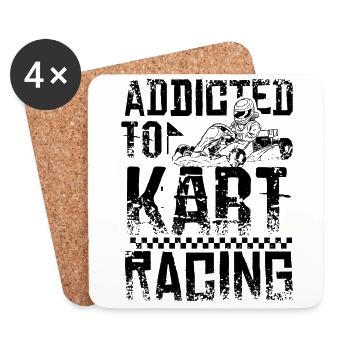 Addicted to go kart - Coasters (set of 4) - white - Front