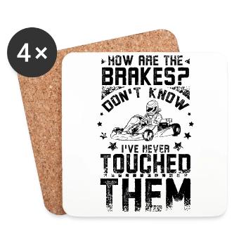 Go Kart never touch the Brakes - Dessous de verre (lot de 4) - blanc - Devant