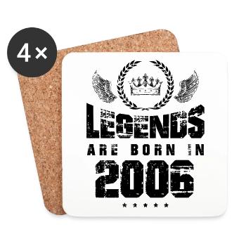 2006 legends born in - Dessous de verre (lot de 4) - blanc - Devant