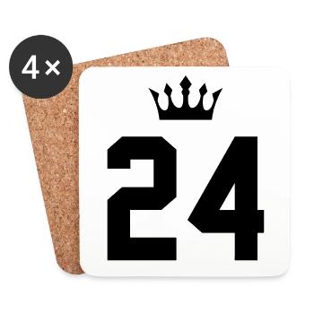 24 Zahl Krone - Untersetzer (4er-Set) - Weiß - Vorne