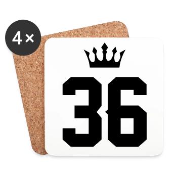 36 Number crown - Coasters (set of 4) - white - Front