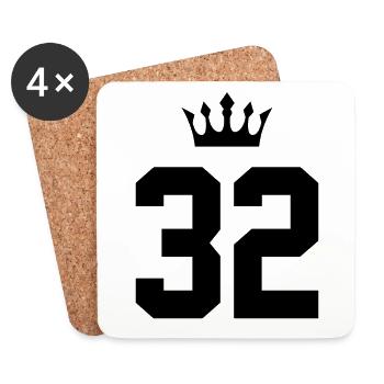 32 Number crown - Coasters (set of 4) - white - Front