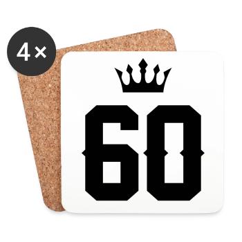 60 couronnes nombre - Dessous de verre (lot de 4) - blanc - Devant