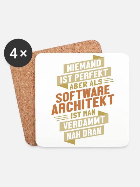 Software Architekt fast Perfekt Software Architekt - Untersetzer (4er-Set) - Weiß