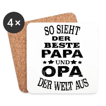 So sieht der beste Papa und Opa der Welt aus - Untersetzer (4er-Set) - Weiß - Vorne