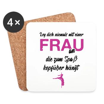 Pole Dance - Untersetzer (4er-Set) - Weiß - Vorne